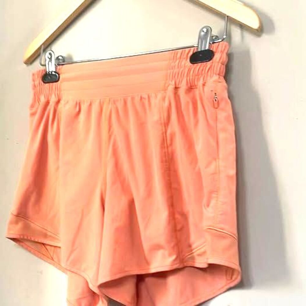 Lululemon Shorts Women 6  Orange Running Athletic Lined Workout Gym Speed Up